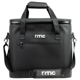 RTIC Soft Cooler 40 Can, Insulated Bag Portable Ice Chest Box for Lunch, Beach, Drink, Beverage, Travel, Camping, Picnic, Car, Trips, Floating Cooler Leak-Proof with Zipper, Black