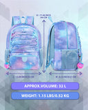Soccer Ball Bag Backpack for Women with Ball & Shoes Compartment 32L Capacity Lightweight Breathable Girls Basketball Bag Backpack Fit Volleyball Football Sports Travel School Gym Starry Purple