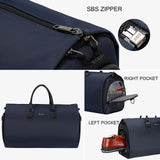 Modoker Eco-Friendly Women’s Convertible Garment Bag, 45L Carry-On Garment Weekender Bag– Waterproof, Wrinkle-Resistant, Hanging to Duffel, Airline Approved suit Bag, Blue