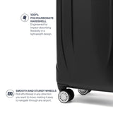 Travelpro Pathways 3 Hardside Expandable Luggage, 8 Spinner Wheels, Lightweight Hard Shell Suitcase, Checked Medium 25 Inch, Black Knight