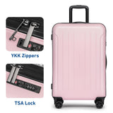 KYME Luggage Sets 2 Piece Hardshell 20"/24" Suitcase with Double Spinner Wheels Hardside Suitcases Sets with TSA Lock PC+ABS Travel Luggage (Pink, 2Pcs Set(20"/24"))