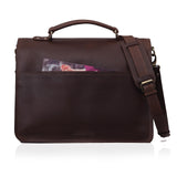 Leather Messenger Bag For Men - leather laptop bag briefcase for women - Mens Satchel Bag, 18 Inch Brown Genuine Buffalo Leather Computer Bag For Work