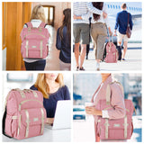 FALANKO Backpack for Women,Wide Open Work Large USB Charging Port Student Bookbag for 15.6 Inch Laptop,Doctor Teacher Nurse College School Travel Bag,Water Resistant Laptop Bookbag Computer Back Pack