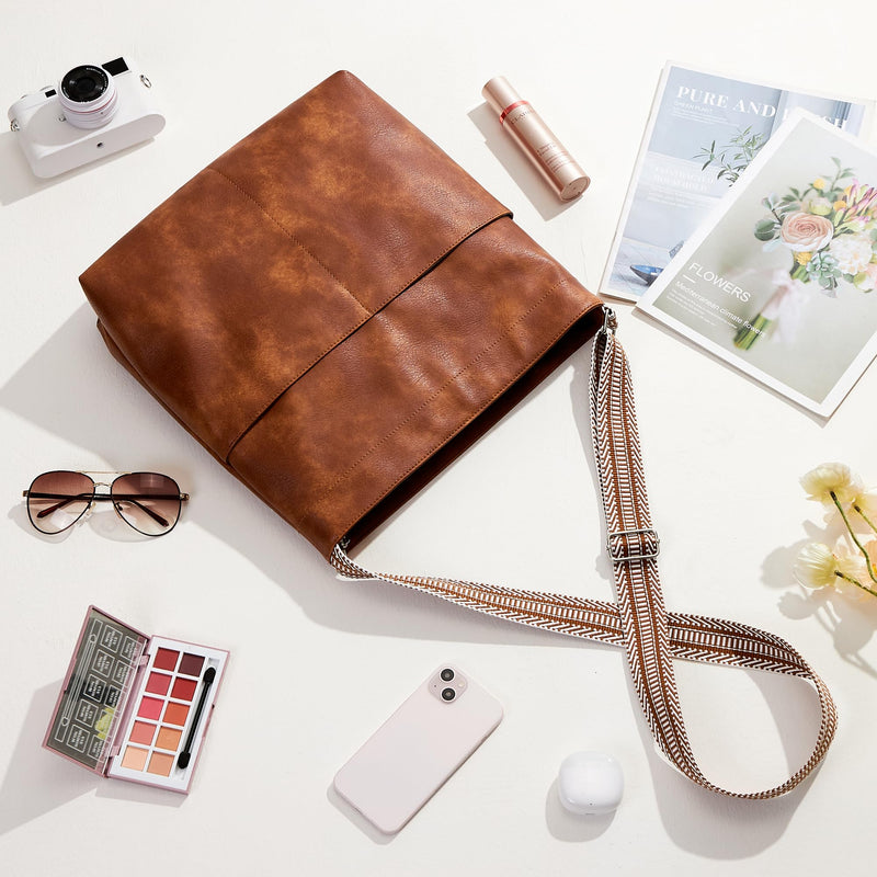 KALIDI Hobo Bag Vegan Leather Crossbody Bags Women Casual Work Tote Bag Messenger Bag Stylish Shoulder Travel Slouchy Purse