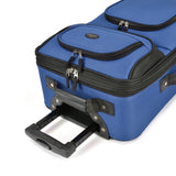 U.S. Traveler Rio Lightweight Softside Rolling Carry-on Suitcase, 2-Wheel Single, Royal Blue