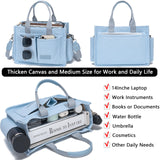ZHMO Canvas Tote Bag for Women With Compartments and Zipper,Women's Bags Crossbody Bags Work Laptop Tote Bag Large Satchels Handbags Tote Purse Everyday Shoulder Bag for Travel Nurse Teacher Church