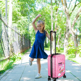 Weewooday Kids Luggage and Backpack 18 Suitcase with Spinner Wheel Hard Case Travel 13 Backpack Girl Suitcase Set for Kids Travel Supplies(Pink,Unicorn Style)