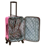 Rockland Pasadena Softside Spinner Wheel Luggage, Pink, Carry-On 20-Inch
