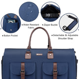 Modoker Convertible Weekender Bag - Canvas Duffle Bags for Travel with Hanging Feature, Blue