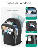 BAGSMART Laptop Backpack for Men, Backpack with Retractable Cable, 15.6 Inch Business Backpack, College Computer Backpack, Black