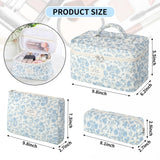 senbowe Floral Makeup Bag, 3 Pack Large Cotton Quilted Makeup Bag Set, Cute Floral Coquette Aesthetic Toiletry Bag Make Up Cosmetic Bag for Women, Toiletry Travel Make Up Organizer Bag