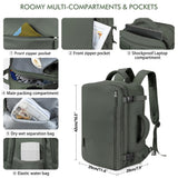Beraliy Travel Backpack for Men Women, Carry On Backpack, 16 Inch Laptop Backpack, Waterproof Hiking Backpack, Casual Outdoor Daypack College Bag, Olive-green