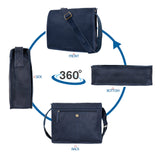 Christmas Gift | ANTONIO VALERIA Albert Blue Oily Wash Leather Messenger Bag for Men