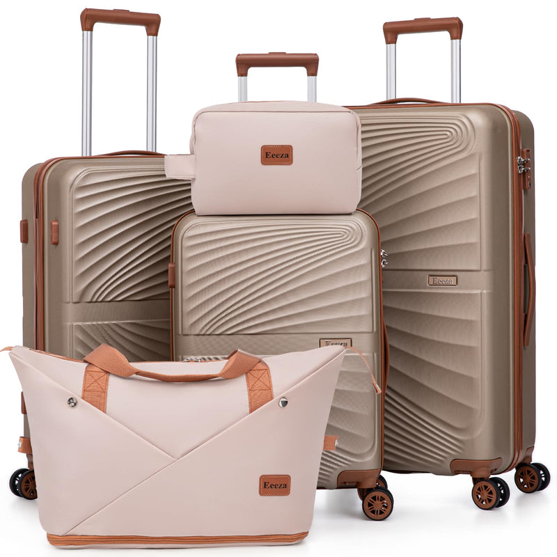 Eeeza Luggage Sets 5 Piece, Suitcases with Wheels, ABS Hard Case Luggage with TSA Lock Spinner Wheels, Carry On Luggage Set (20/24/28 inch)