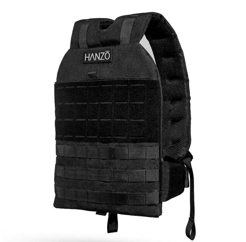 Hanzo Weighted Backpack for Rucking, Fitness Training, Hiking, Walking, Workouts. Adjustable Rucksack Weight Plate Backpack
