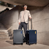 LEVEL8 Zipperless Carry On Luggage with Mens Work Crew Socks