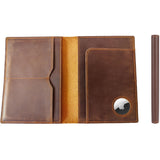 STAR VISTA Albatross Leather Travel Passport Holder, Minimalist Design, Full Grain Leather Case for Men and Women - Slim Passport Wallet, Bifold, RFID Blocking, with AirTag Holder