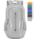 ZOMAKE Ultra Lightweight Packable Backpack 25L, Foldable Hiking Backpacks Water Resistant Small Folding Daypack for Travel(Sliver Grey)