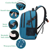 FENGDONG 17.3 inch Large Laptop Backpack Durable Waterproof Travel College Backpack Bookbag for Men & Women Business Backpack with USB Charging Port and Headset Port Light Teal