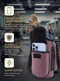 AORTDES Magnetic Gym Bag Water Bottle Holder for 18-40 oz Bottles, Neoprene Pouch with Phone Pockets, Workout Gym Accessories for Men Women,Small Gym Bag Essentials (Dusty Mauve)