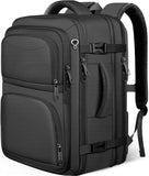 Fxcelets Travel Backpack, Expandable Carry on Backpack for Men, TSA 17.3 inch Laptop Bag Flight Approved, Lightweight Business Luggage Bag, Travel Gifts for Men Women, Black