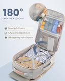 LOVEVOOK Travel Backpack for Women & Men 40L,Airline Approved Carry On Backpack Travel Essentials,TSA Carry on Luggage,Waterproof Personal Item Travel Bag,Suitcase with 3 Packing Cubes,Light gray-Pink