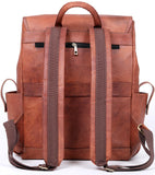 17-inch Brown Mens Leather Backpack Large Vintage Laptop Backpack Leather Bookbag Travel Rucksack For Work, Hiking, Business, & Daily Use Shoulder Bag