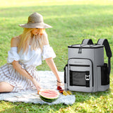 Hulongo Large 52cans Waterproof Insulated Cooler Backpack for Men & Women, Leak Proof Backpack Cooler, Soft, 8Gal (Grey)