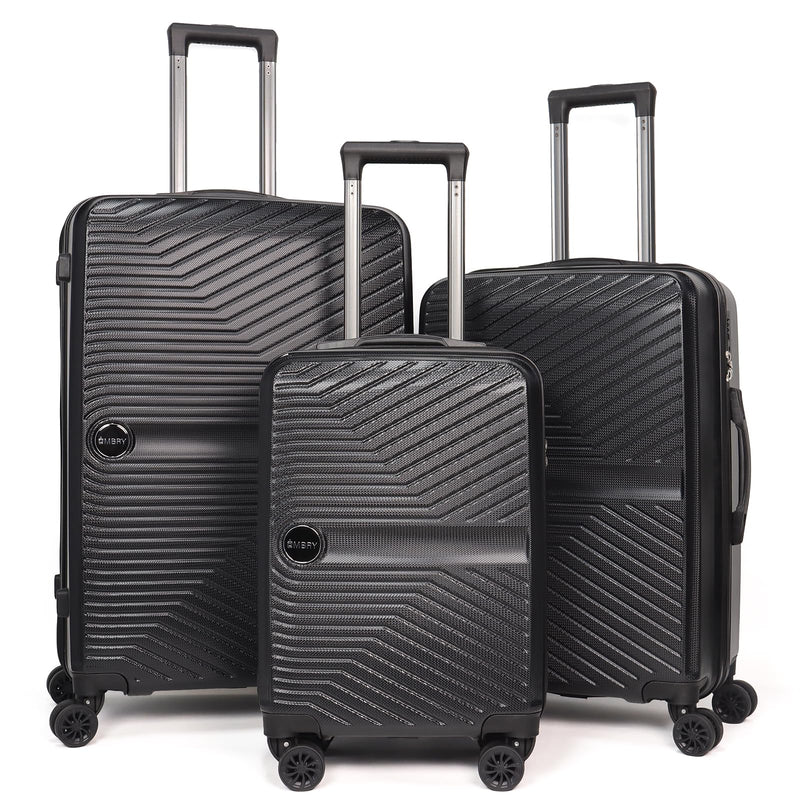 OMBRY Luggage Set 3 Pieces -Suitcase Set - Luggage with Wheels - Check-in Luggage - PC + ABS Durable Suitcase Rotating Silent Wheels 3-Piece 20/24/28 Mint Green (black)
