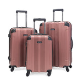 Kenneth Cole REACTION Out of Bounds Lightweight Hardshell 4-Wheel Spinner Luggage, Rose Gold, 3-Piece Set (20