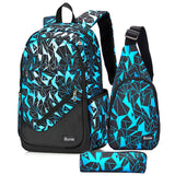 bunie School Backpack for Boys Large Bookbag Boys Backpacks Elementary Middle High School Bags Kids Cool Back Pack Children 7 8 9 10 11 12 13 14 15 16 Years Old (Blue)