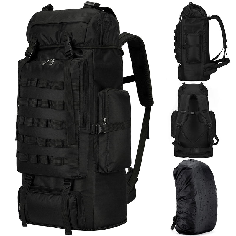 Unineovo 70L/100L Large Camping Hiking Backpack with Rain Cover, Waterproof Molle Rucksack Military Tactical Backpack, Lightweight Backpacking Daypack for Trekking Climbing Outdoor