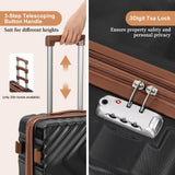 Rosamo 3 piece Luggage Set Expandable Suitcase 22x14x9 Airline Approved Carry on, ABS Hard Case Suitcases with Spinner Wheels, TSA Lock, (Black, 3 Piece Sets(20/BP/TB))