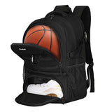 Soccer Backpack for Men and Women,Sports Bag with Ball Compartment,Gym Backpack with Shoe Compartment,Suitable for Basketball,Volleyball,Large Capacity Ball Equipment Youth Basketball Stuff,Black