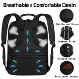 18.4 Laptop Backpack for Men, 55L-60L Extra Large Gaming Laptops Backpack with USB Charger Port, TSA Friendly Flight Approved RFID Anti-theft Pocket, Water Resistant Suiltable for Travel Business Work