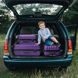 Karl home Luggage Set of 3 Hardside Carry on Suitcase Sets with Spinner Wheels & TSA lock, Portable Lightweight ABS Luggages for Travel, Business - Purple (20/24/28)