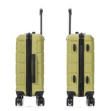 DUKAP SENSE Hardside Luggage with Spinner Wheels | 20 in Durable Lightweight Carry on Suitcase for Travel | Zipper Clouser Suit Case with Gel Handles and Trolley | Green