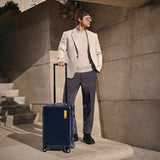 LEVEL8 Zipperless Carry On Luggage with Mens Work Crew Socks