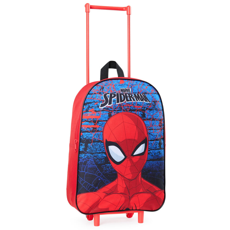 Marvel Spiderman Kids Suitcase, Foldable Trolley Bag 15.35”x 10.63” x 3.94”