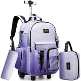 Kids Backpack with Wheels Kids Rolling Backpack Suitcase Carry on Luggage Backpacsk with Wheels for Teens Boys Girls Rolling Backpacks for Elementary Middle High School Students