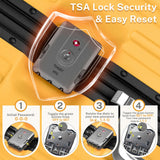 Krute Aluminum Frame Luggage 28 Inch Checked Suitcase with Spinner Wheels TSA Approved No Zipper Hard Shell Luggage PC+ABS Travel Suitcase