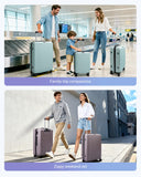 LIGHT FLIGHT Luggage Sets, Durable Hard Shell 3 Piece Set Suitcase with Spinner Wheels, Hardside Lightweight Luggage set with TSA Lock, Large Travel Luggage Set (20" 24" 28"), Horizon Cyan