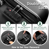 Karl home 4 Piece Luggage Sets Travel Suitcase, Large Capacity Lightweight Luggage Sets with TSA Lock & Spinner Wheels, for Business Trip School Starts (16"/20"/24"/28"), Black