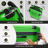 Kenneth Cole REACTION Out of Bounds Lightweight Hardshell 4-Wheel Spinner Luggage, Kelly Green, 28-Inch Checked