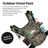 FROSTY PEAKS Minimalist outdoor, Chest Pack with Easy-Access Phone Pouch, Dual-Side Pockets, (Camo)