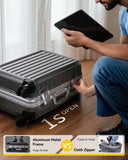 LUGGEX Zipperless Carry On Luggage and 6 Set Travel Packing Cubes Bundle – Travel Essentials