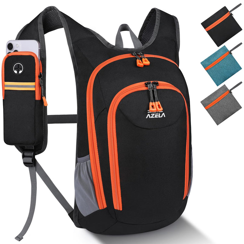 Esup 15L Small Hiking Backpack Foldable Lightweight Travel Day Pack Packable Camping Backpack for Women Men (Black)