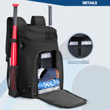 Smasrob Baseball Bag for Adult and Youth, Baseball Backpack Softball Bag with Helmet Holder, Shoe Compartment and Fence Hook, Black