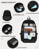 Caoroky knight College School Bag for Men Women Laptop Backpack 15.6 Inch Anti Theft Travel Daypack Large Elementary Middle High Bookbags for Teens Girls Boys Students-Large,black