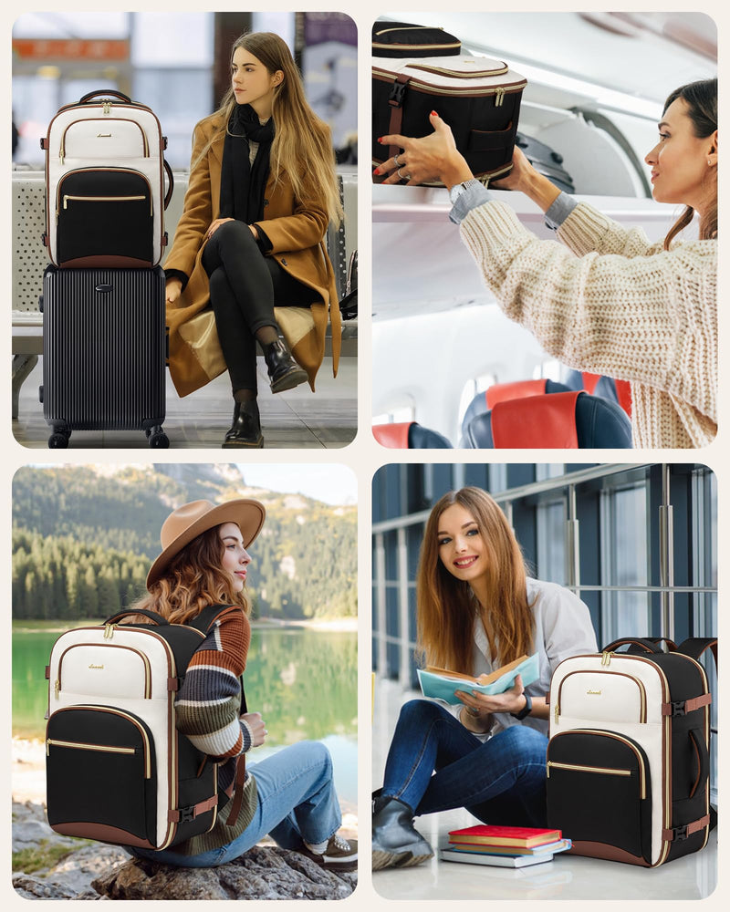 LOVEVOOK Travel Essentials Carry on Backpack 40L Travel Backpack for Women Men,Waterproof TSA Personal Item Travels Bag Airline Flight Approved,Large Carry on Luggage Laptop Backpack with Packing Cube